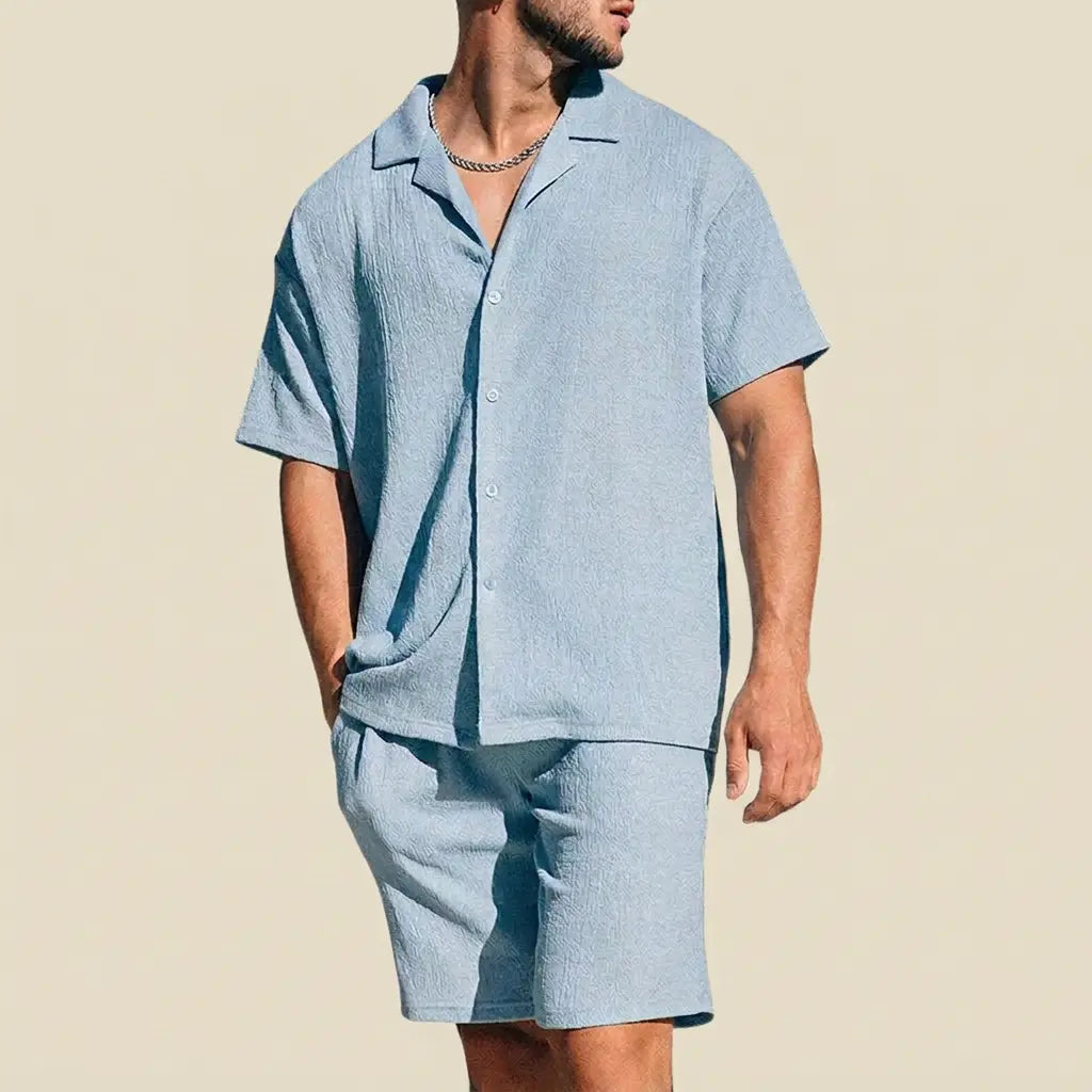 Tweedelige Heren Zomerset met Overhemd en Korte Broek