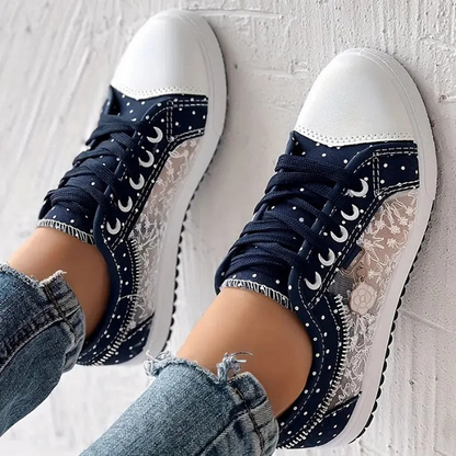 Liverno™ Caro | Eleganckie Sneakersy z Kwiatowymi Detalami