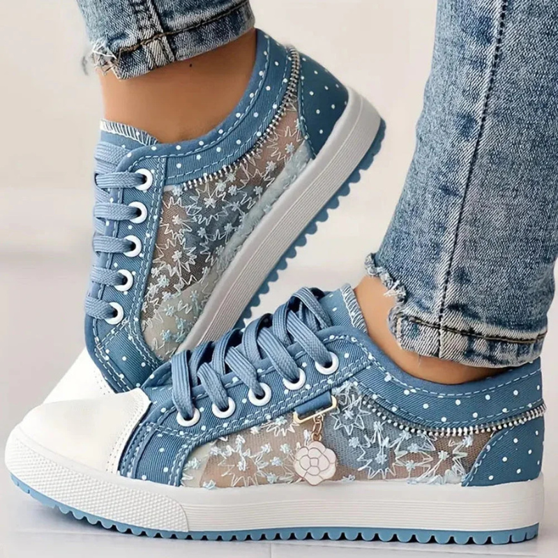 Liverno Caro | Eleganta sneakers med blomdetaljer