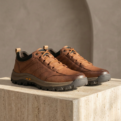 Men's Red Leather Orthopedic Shoes – Comfort Walking Shoes