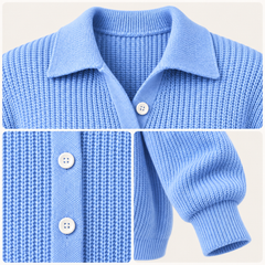 Liverno Lorelai | Elegancki, kobiecy sweter z dekoltem w serek i guzikami