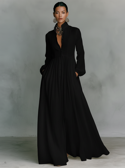 Liverno Clarissa | Elegancka Sukienka Maxi z Bawełny i Lnu