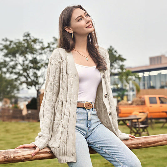 Olivia | Dames Gebreide Midi-Trui – Warm & Comfortabel voor de Herfst