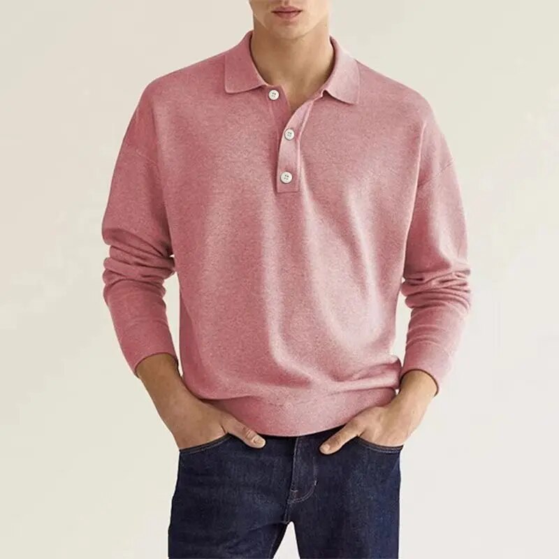 JAMES - ELEGANT MEN'S LONG SLEEVED POLO SHIRT