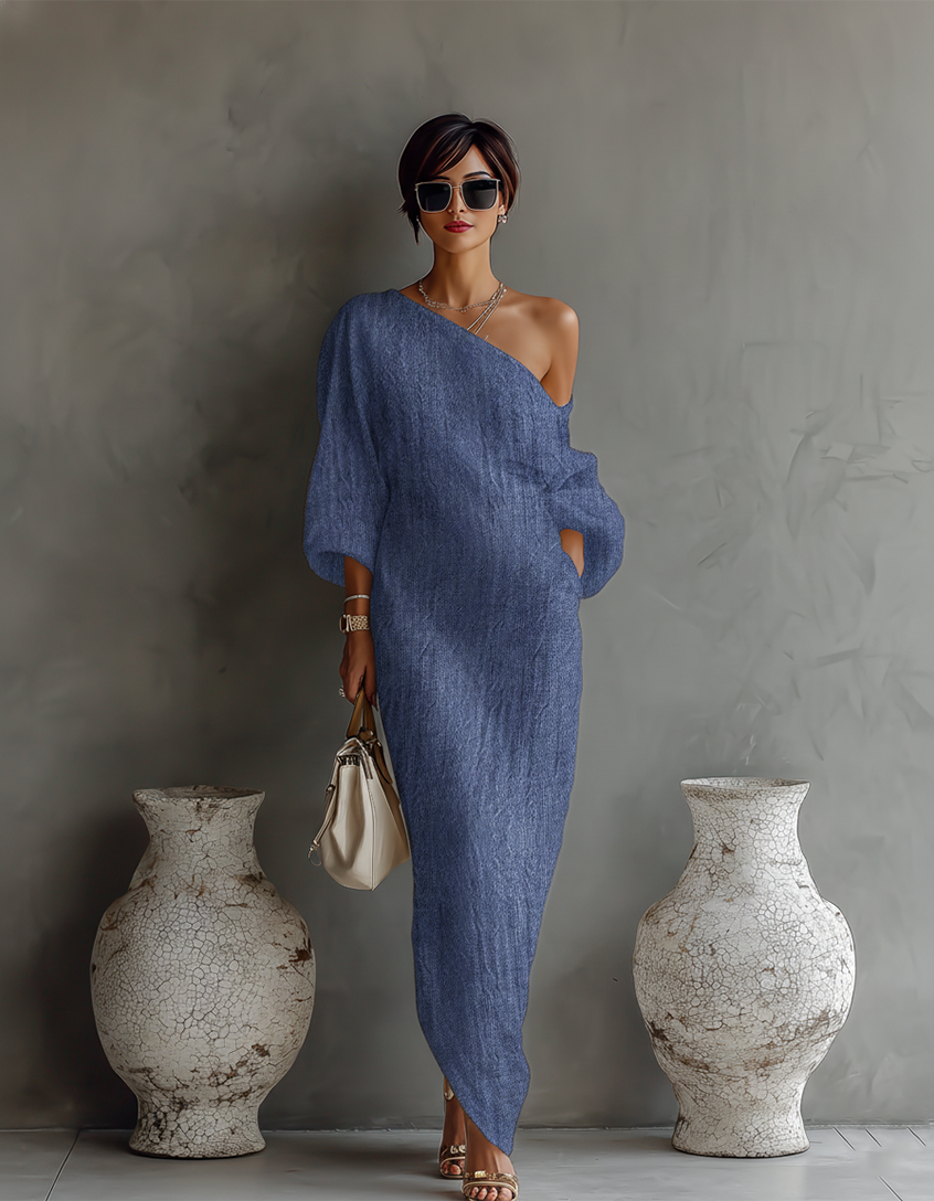 Liverno Victoria | Elegancka Sukienka Maxi z Odkrytym Ramieniem