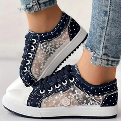Liverno Caro | Eleganta sneakers med blomdetaljer