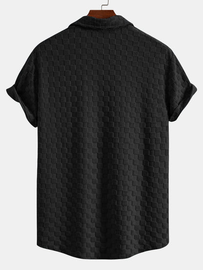 Checkerboard Terry Cloth Shirt and Shorts Set