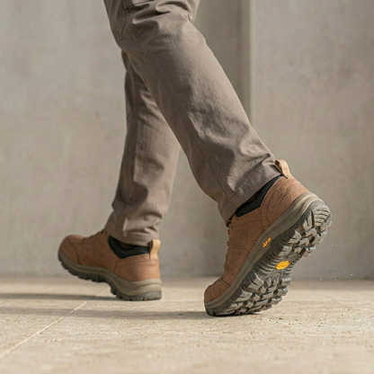 Men's Red Leather Orthopedic Shoes – Comfort Walking Shoes