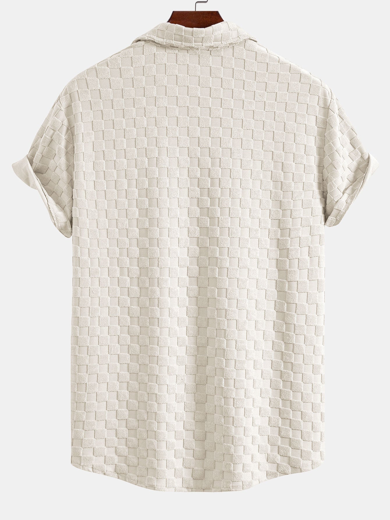 Checkerboard Terry Cloth Shirt and Shorts Set