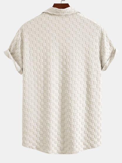 Checkerboard Terry Cloth Shirt and Shorts Set
