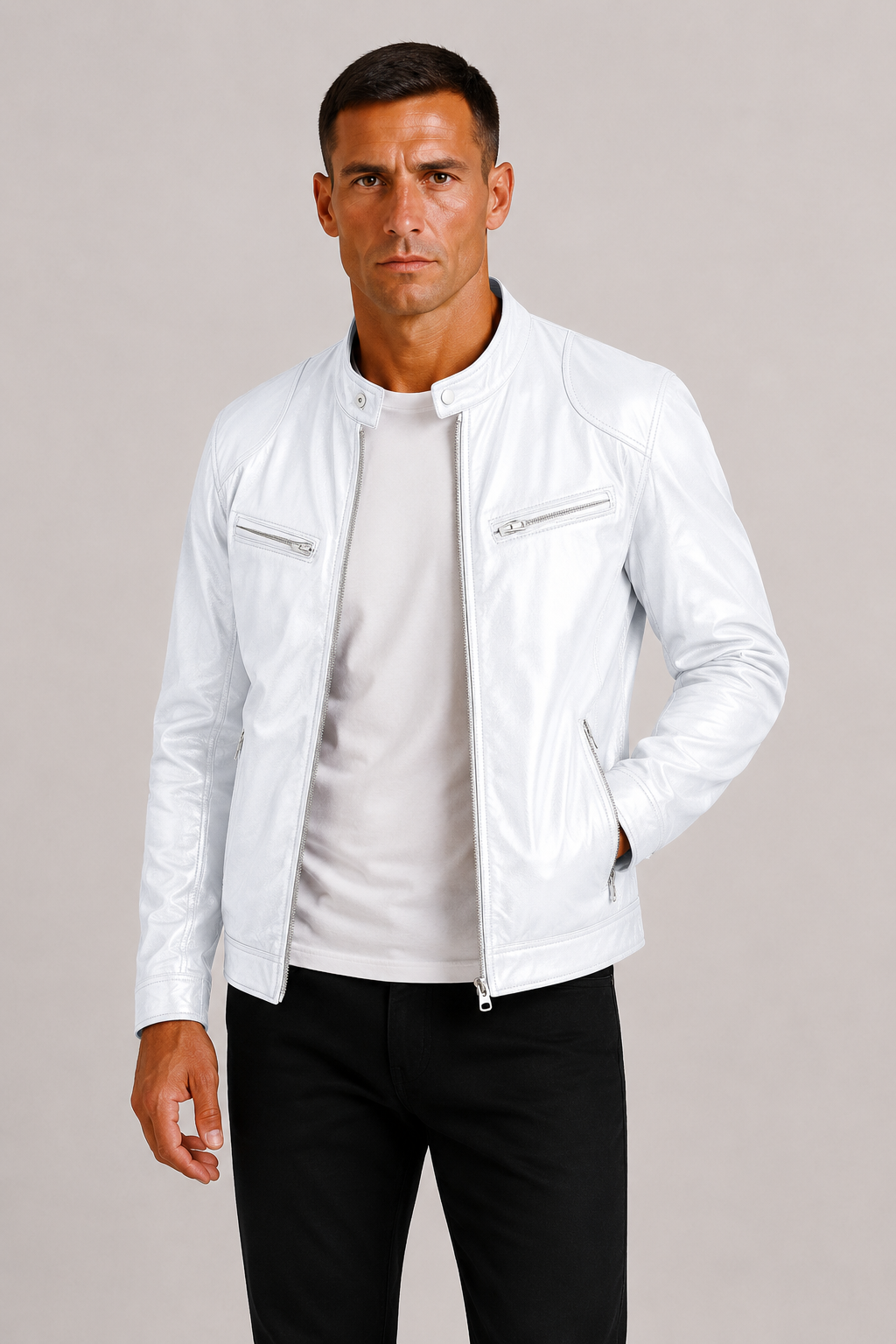 Lunelle | Heren Leren Bikerjack Stoere Tijdloze Stijl