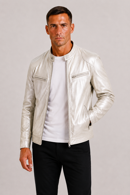 Lunelle | Heren Leren Bikerjack Stoere Tijdloze Stijl