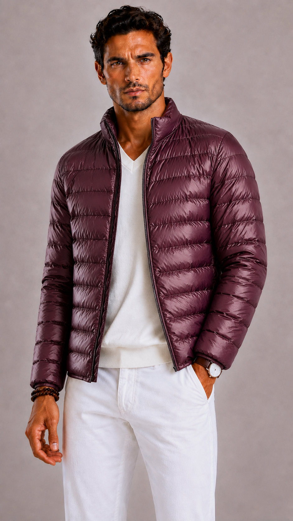 Lunelle | Heren Gewatteerde Donsjas met Capuchon en Compacte Pasvorm