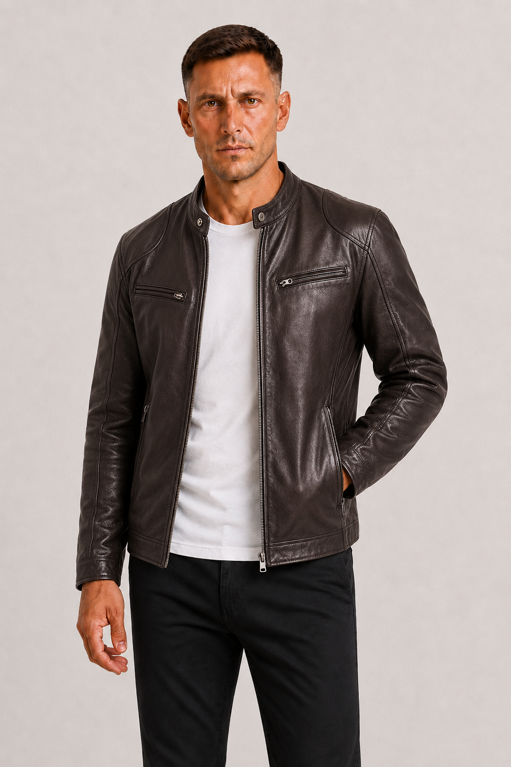 Lunelle | Heren Leren Bikerjack Stoere Tijdloze Stijl
