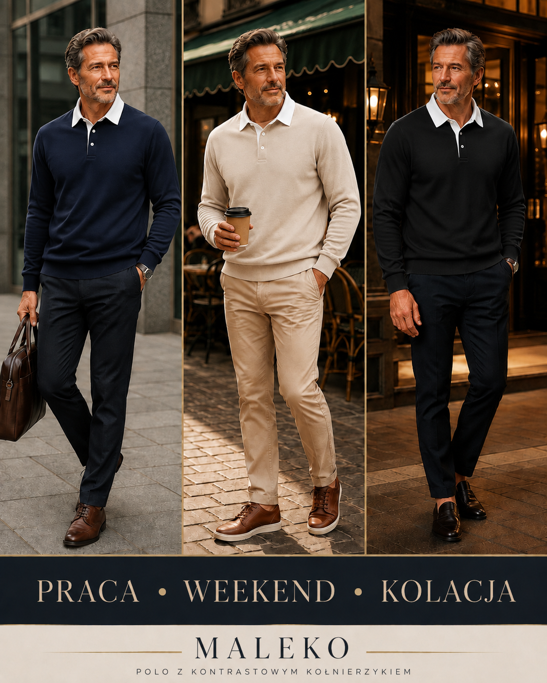 Liverno Maleko | Elegancka Polo Męska z Kontrastowym Kołnierzykiem
