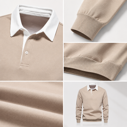 Liverno Maleko | Elegancka Polo Męska z Kontrastowym Kołnierzykiem