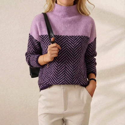 Liverno™ Selena | Elegancki Golf z Bawełny we Wzór Zigzag