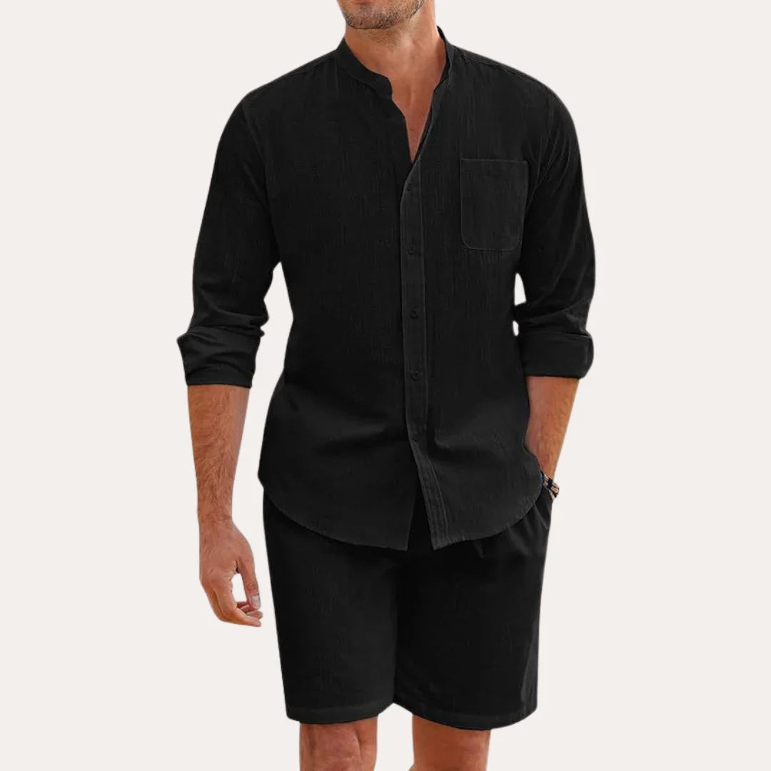 Heren Tweedelige Zomerset met Overhemd en Korte Broek