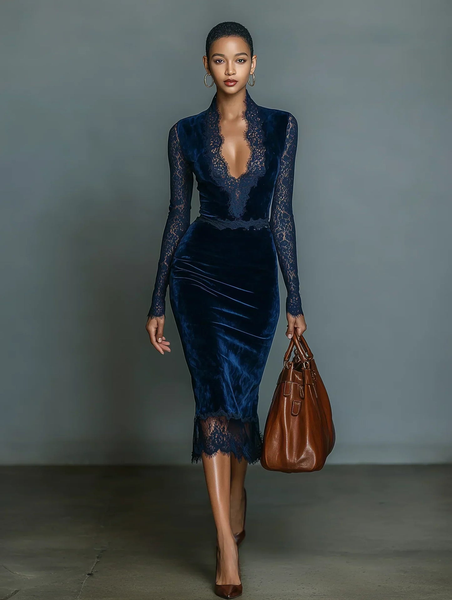 Liverno Chiara | Elegancka aksamitna sukienka midi