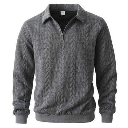 Liverno Eliano | Elegancki Sweter Męski z Kołnierzykiem i Zamkiem