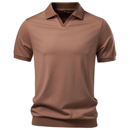 Liverno Eric | Elegancka Polo Premium z Dekoltem V dla Mężczyzn