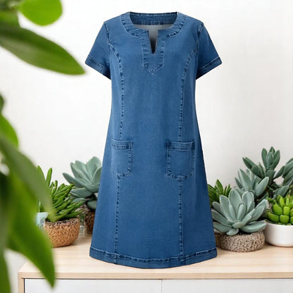 Liverno™ Alessa | Elegancka Sukienka Jeansowa na Co Dzień