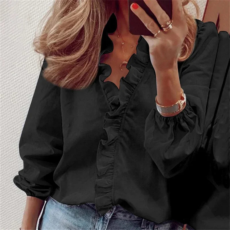 Liverno™ Isabella | Bluzka damska z fantazyjnymi falbankami