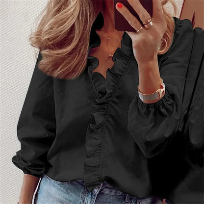 Liverno™ Isabella | Bluzka damska z fantazyjnymi falbankami