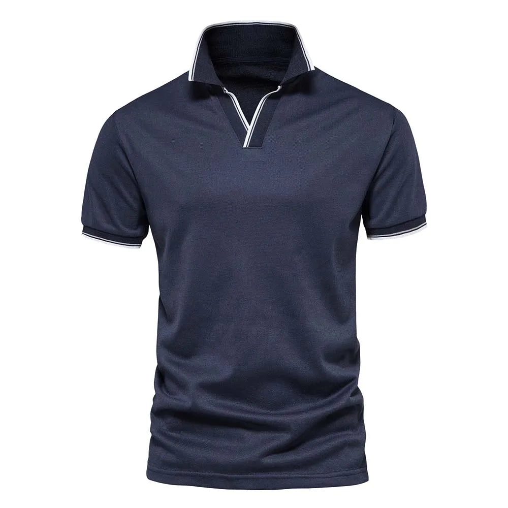 Liverno Filip | Stylowa Polo Premium z Dekoltem V dla Mężczyzn