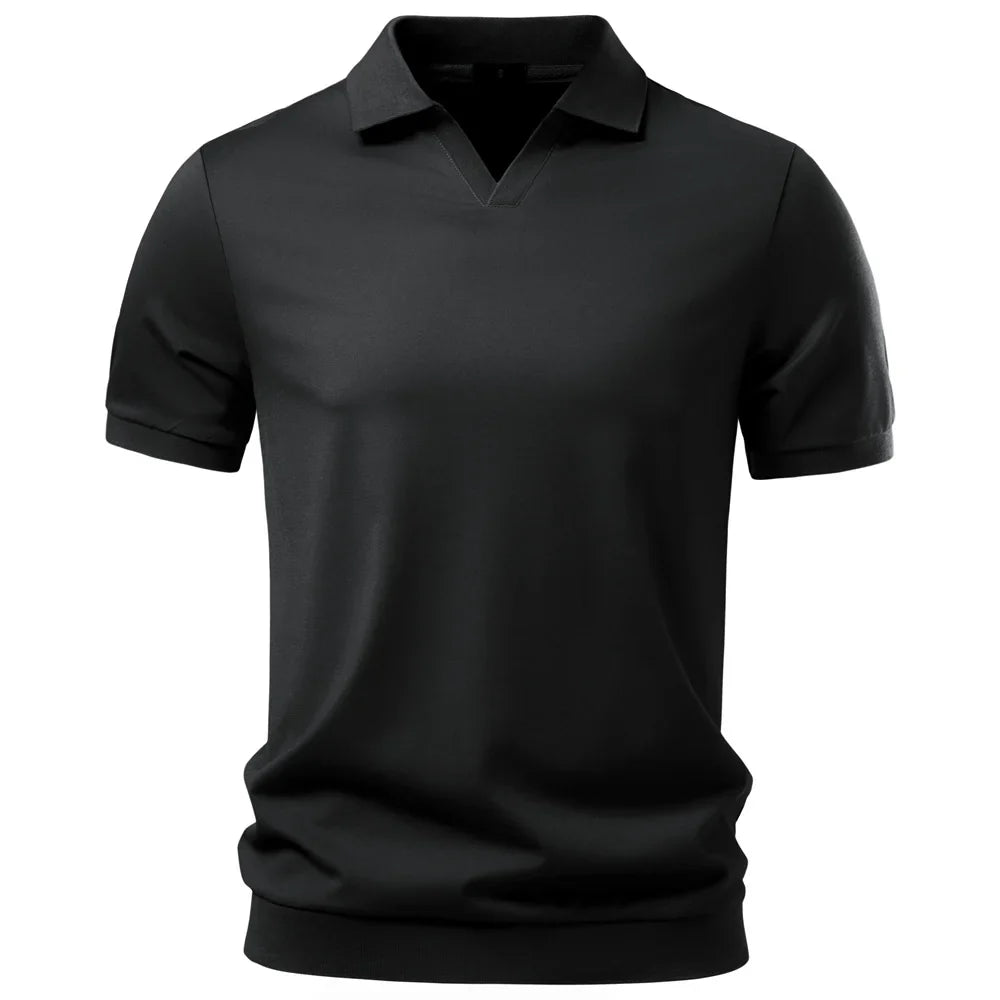 Liverno Eric | Elegancka Polo Premium z Dekoltem V dla Mężczyzn