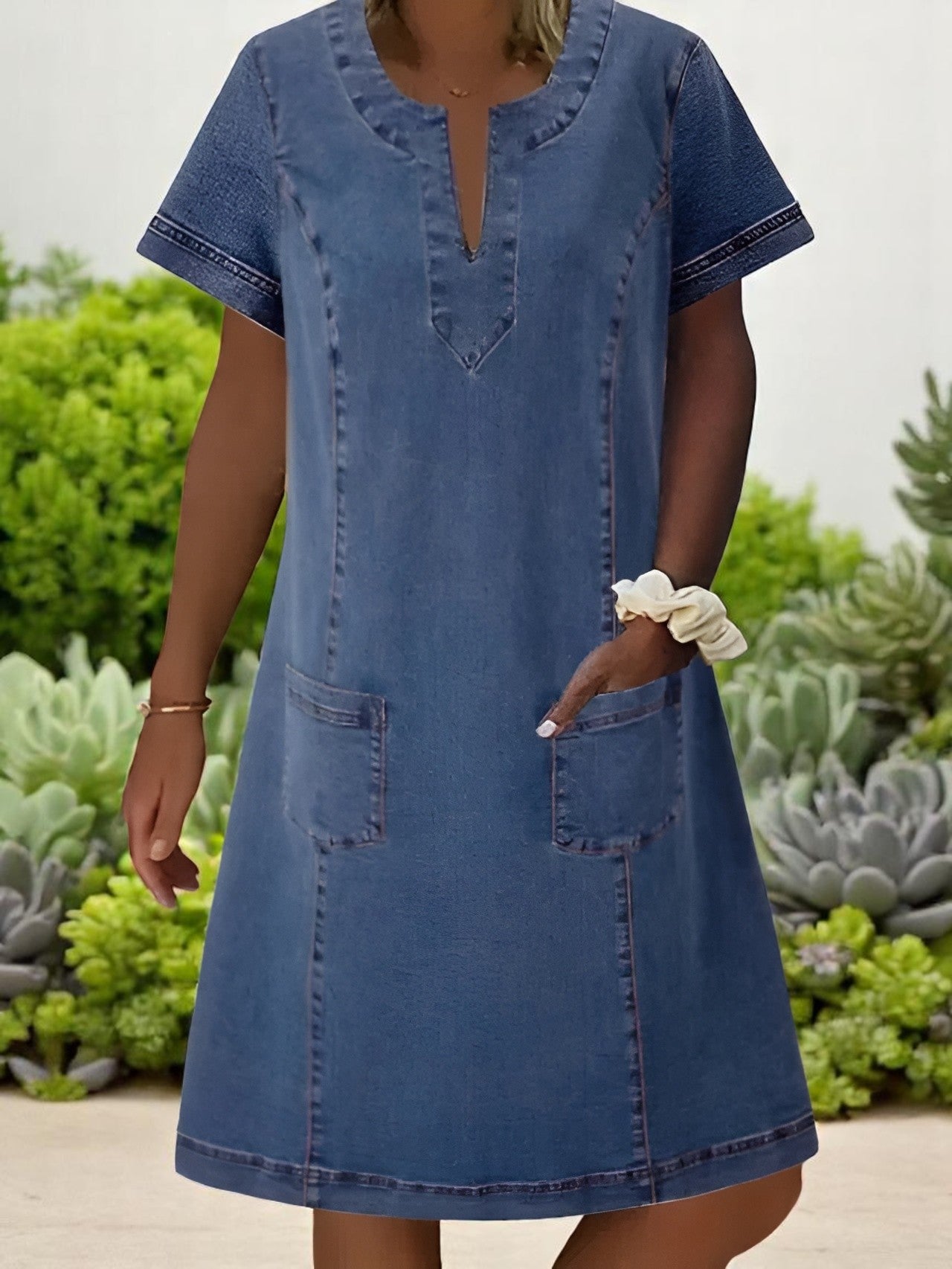 Liverno™ Alessa | Elegancka Sukienka Jeansowa na Co Dzień