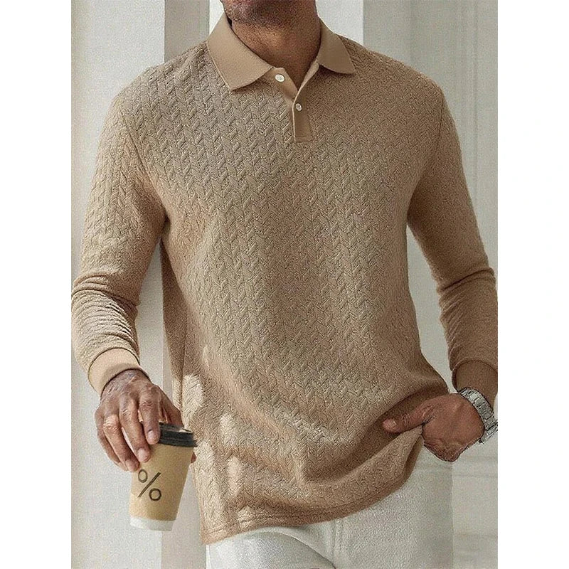 Jongman™ | Casual Heren Polo Met Lange Mouwen