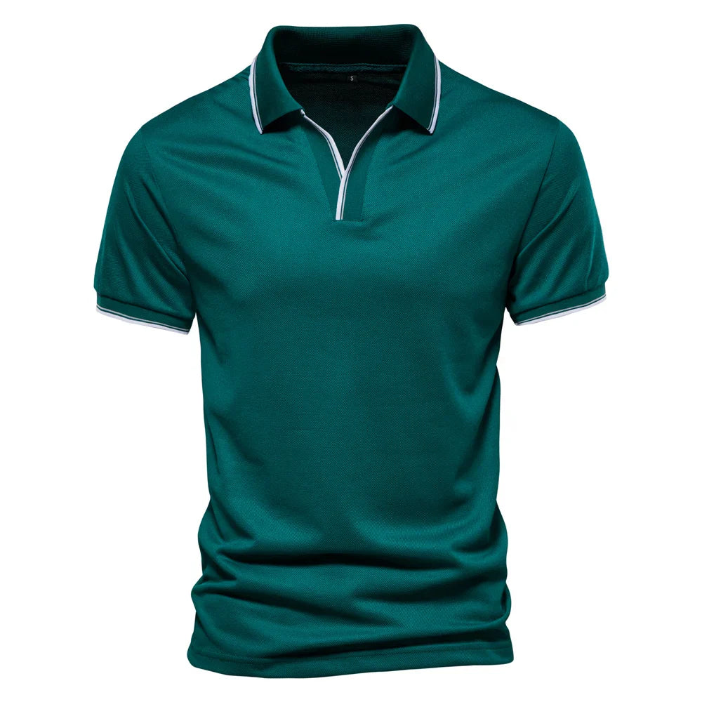 Liverno Filip | Stylowa Polo Premium z Dekoltem V dla Mężczyzn