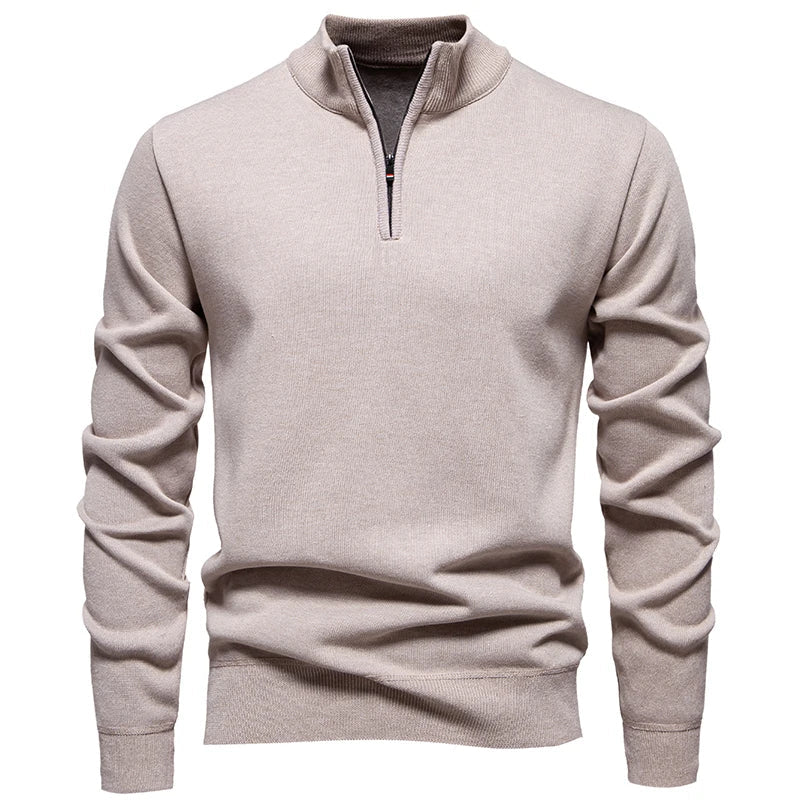 Jongman™ | Casual Gebreide Trui Met Halve Rits