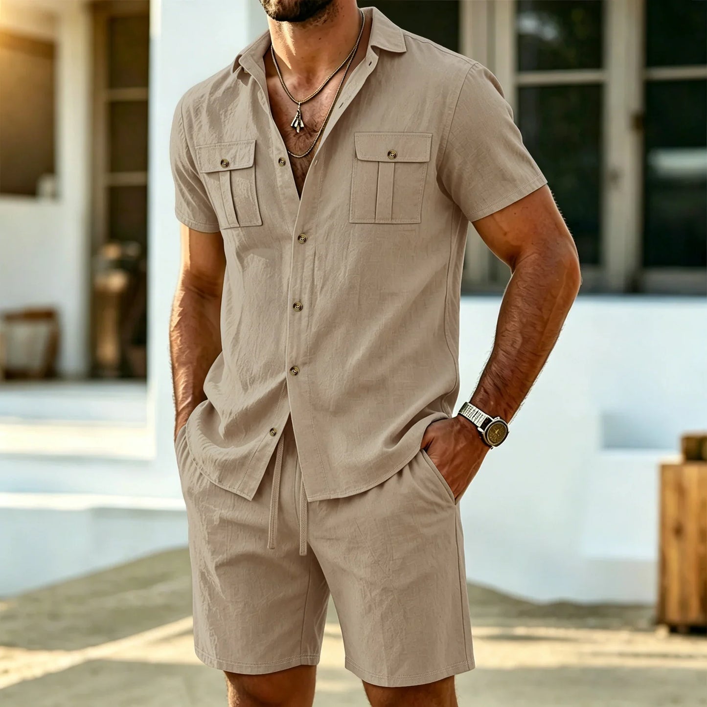 Beeckhoven™ | Casual Linnen Heren Set voor Warme Dagen