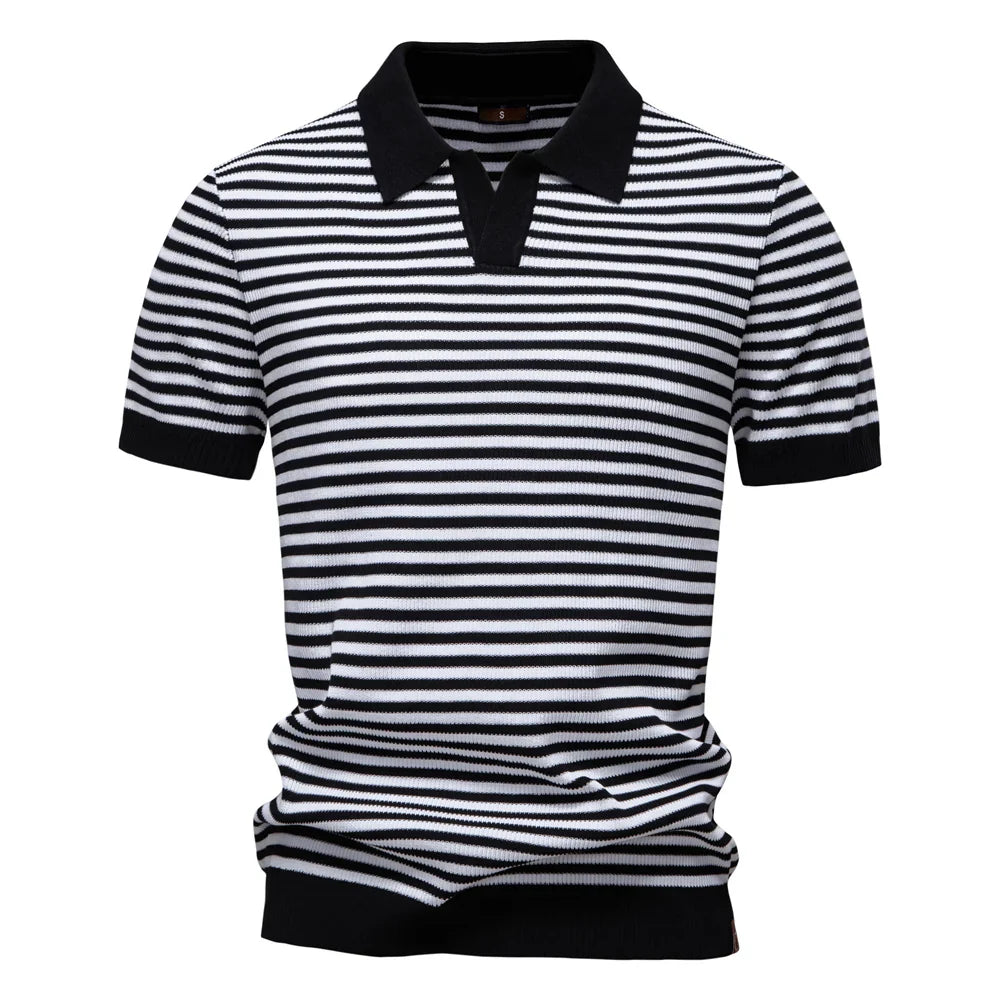 Liverno Fabian | Elegancka Polo w Paski Premium dla Mężczyzn