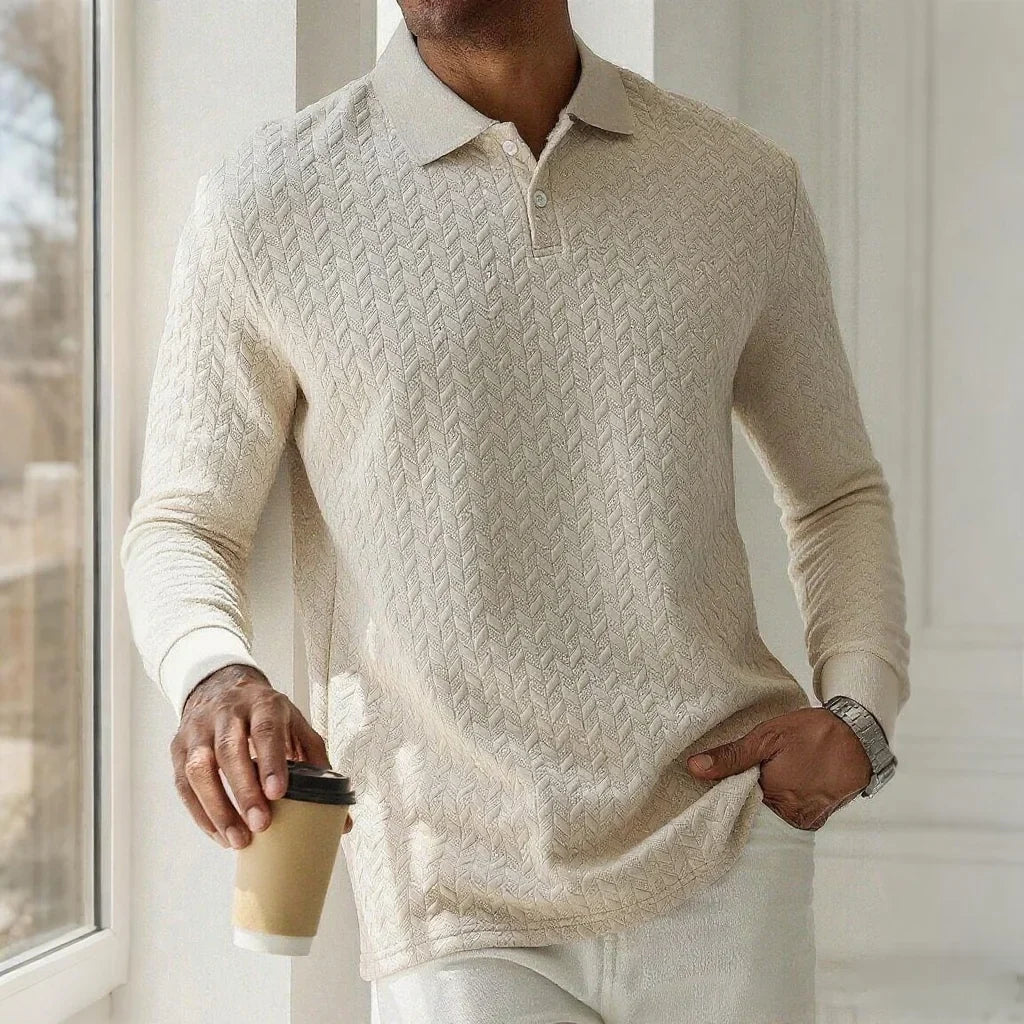 Jongman™ | Casual Heren Polo Met Lange Mouwen