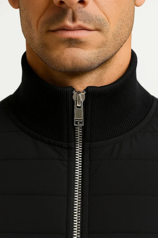 Lunelle | Herenjack Hybrid Gevoerde Gebreide Mouwen Polyester Katoen