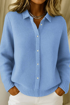 Liverno Lorelai | Elegancki, kobiecy sweter z dekoltem w serek i guzikami