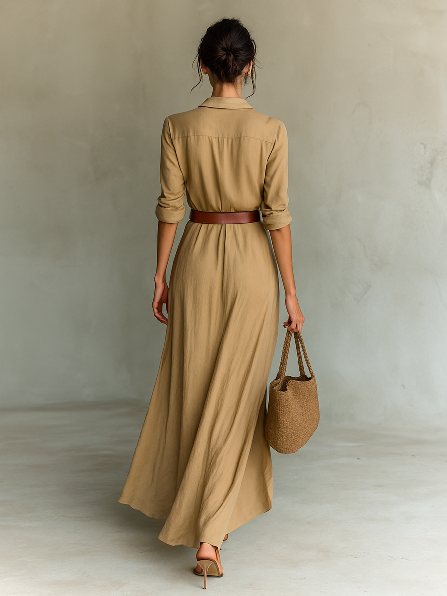 Liverno Arabella | Elegancka Sukienka Maxi Koszulowa