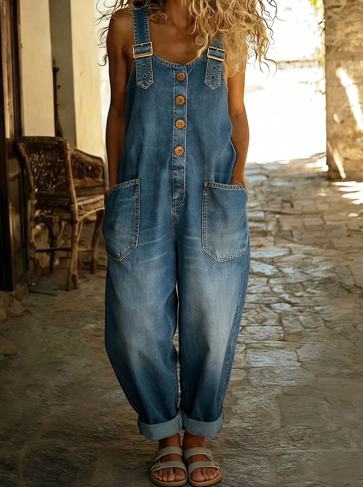 Liverno Orla | Mjuk jumpsuit med vida ben