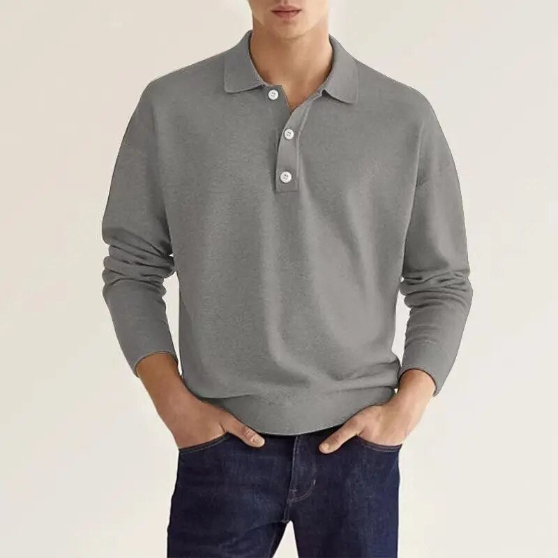 JAMES - ELEGANT MEN'S LONG SLEEVED POLO SHIRT