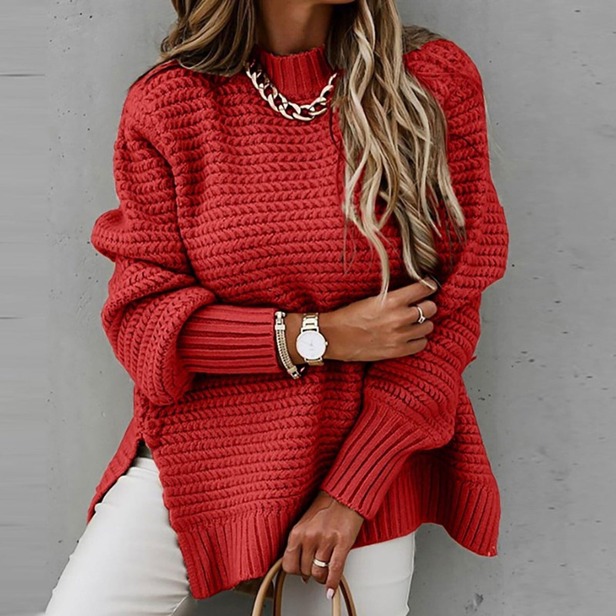 Missiona | Top Dames Herfst/Winter Relaxed Mockneck - Gebreid