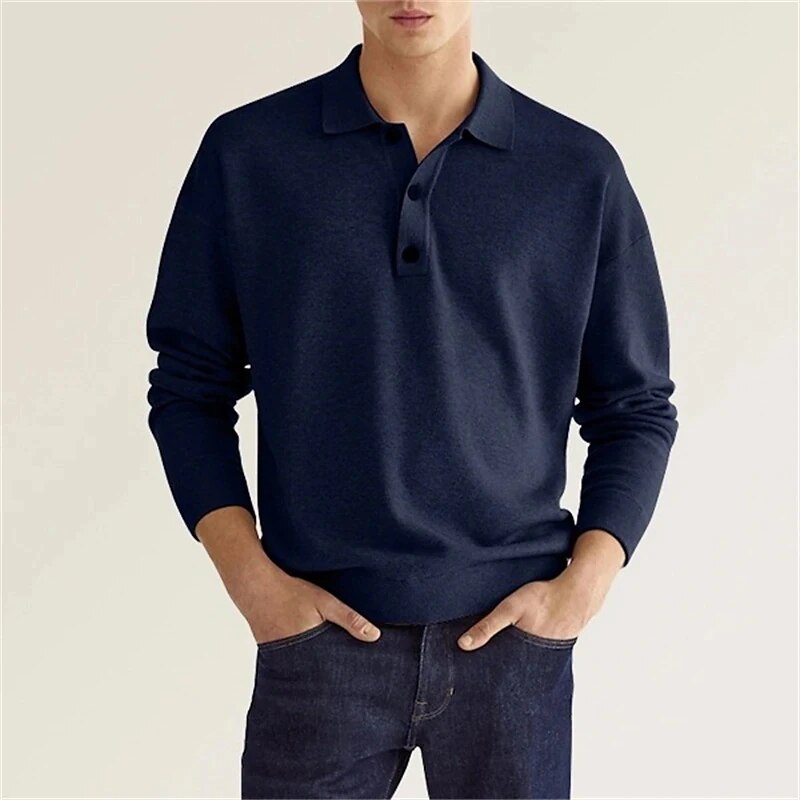 JAMES - ELEGANT MEN'S LONG SLEEVED POLO SHIRT